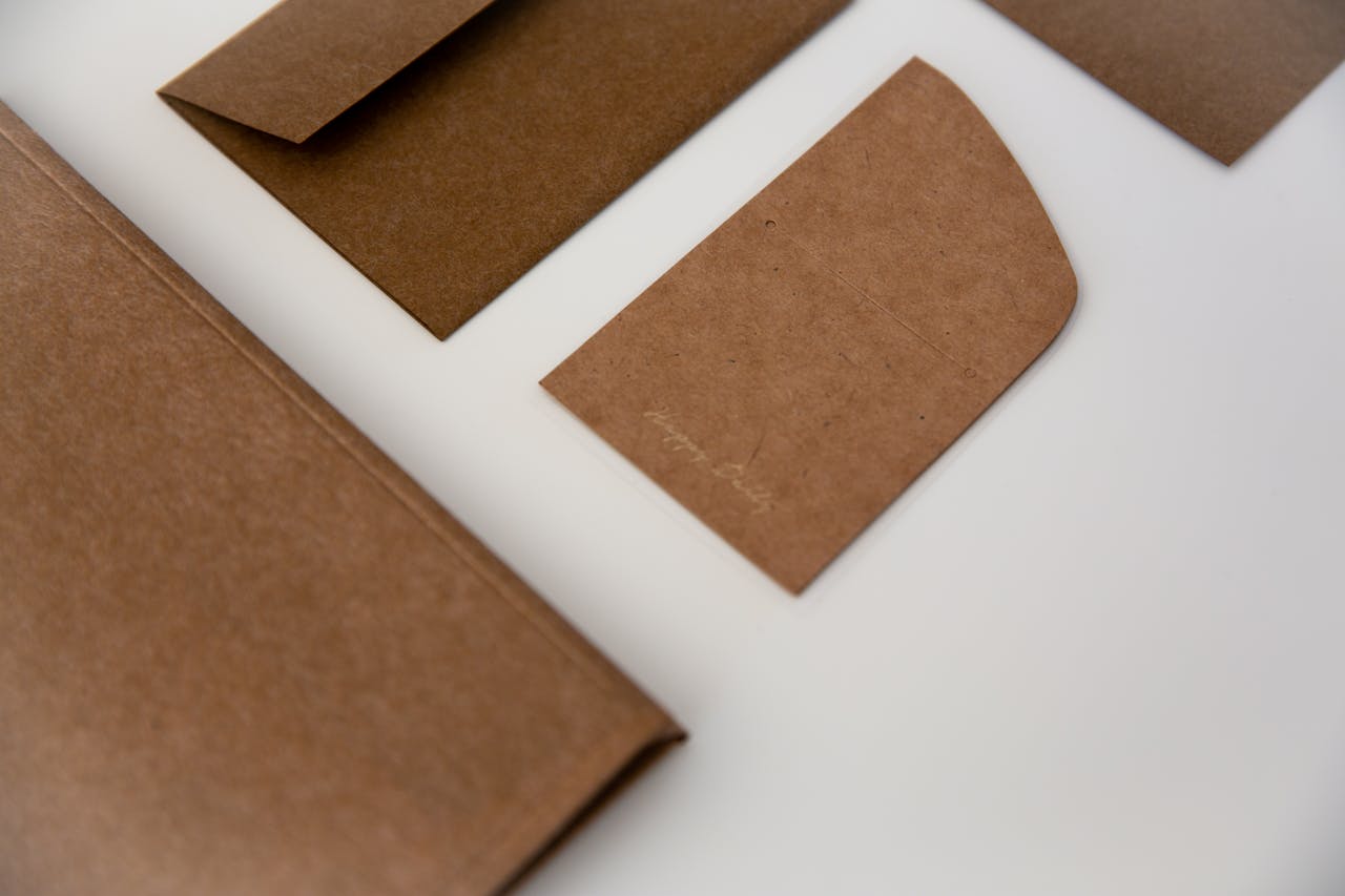 Close-up of Cardboard Envelopes