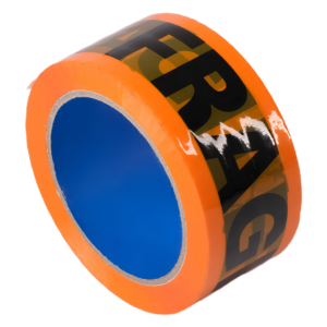 FRAGILE TAPE BLACK ON FLURO ORANGE 48mm x 75m
