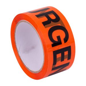 URGENT TAPE BLACK ON FLURO ORANGE 48mm x 66m