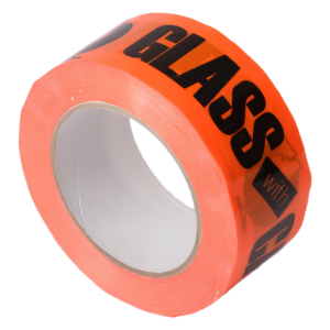 PRINTED RIP-A-LABEL GLASS WITH CARE 48mm x 50m PERF @ 250mm