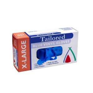 BLUE VINYL DISPOSABLE GLOVES - FOOD SAFE POWDER FREE (GLVBPF) SIZE : XL