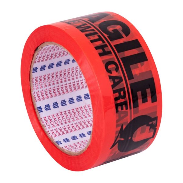 FRAGILE HANDLE WITH CARE TAPE BLACK ON FLURO ORANGE 48mm x 66m