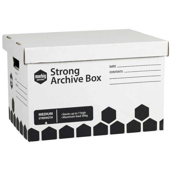 MARBIG EXTRA STRONG ARCHIVE BOX WITH LID 420mm x 320mm x 260mm