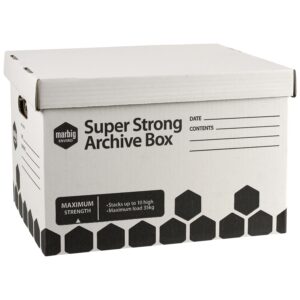 MARBIG HEAVY DUTY SUPER STRONG ARCHIVE BOX WITH LID 420mm x 320mm x 260mm