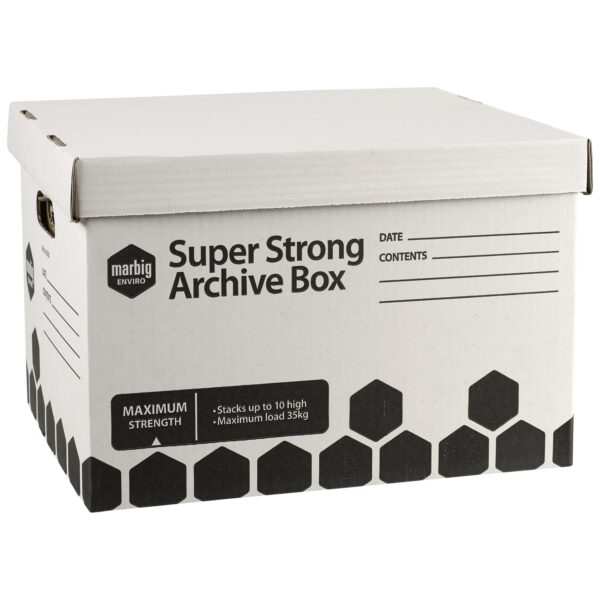 MARBIG HEAVY DUTY SUPER STRONG ARCHIVE BOX WITH LID 420mm x 320mm x 260mm