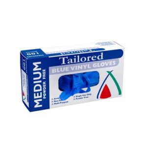BLUE VINYL DISPOSABLE GLOVES - FOOD SAFE POWDER FREE (GLVBPF) SIZE : M