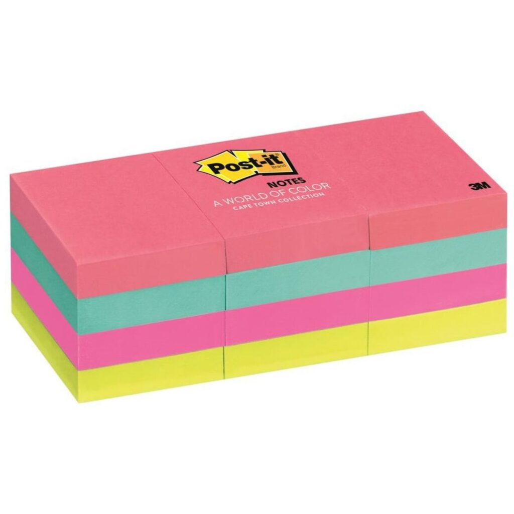 POST IT NOTE 3M 35mm x 48mm ASST COLOURS - Boss Packaging