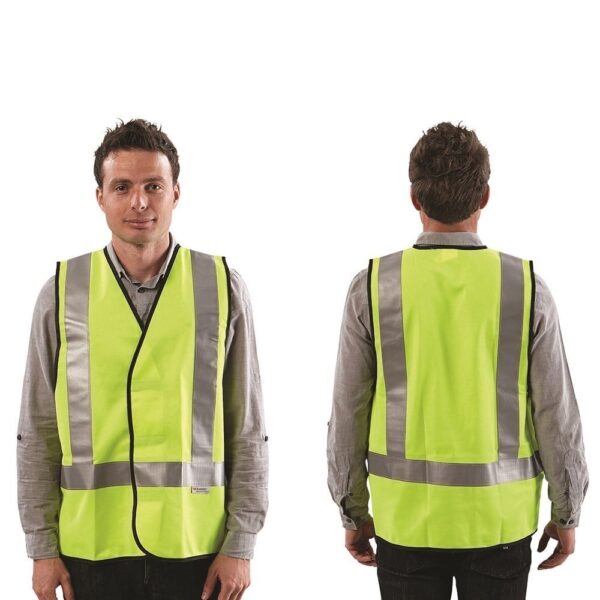 YELLOW SAFETY VEST DAY / NIGHT USE 'X' BACK VDNYX SIZE : SMALL - 4XL