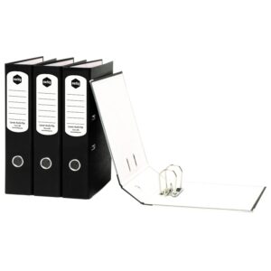 MARBIG A4 LEVER ARCH BINDER PAPER BOARD BLACK 75mm
