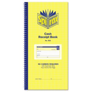 SPIRAX 553 CASH RECEIPT BOOK CARBONLESS 273 x 143mm