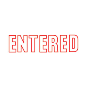 SHINY STAMP RED 'ENTERED' SEN0172