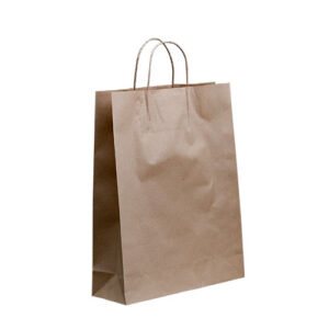 BROWN PAPER CARRY BAG TWIST HANDLE 320mm x 420mm x 110mm MIDI