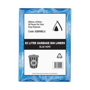 HDPE BLUE BIN LINER STAR SEAL 82L 950mm x 810mm