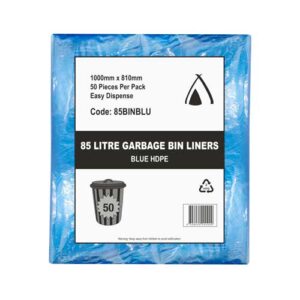 HDPE BLUE BIN LINER FLAT SEAL 85L 1000mm x 810mm