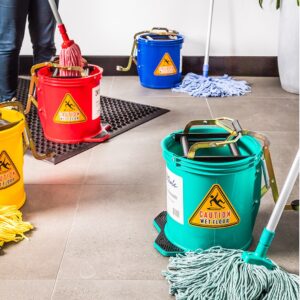 MOP BUCKET MOBILE YELLOW PLASTIC