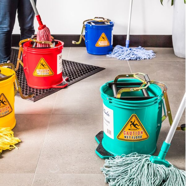 MOP BUCKET MOBILE YELLOW PLASTIC