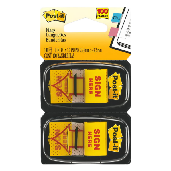 3M POST IT FLAG 'SIGN HERE' 25mm x 43mm TWIN PACK